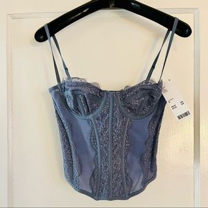 Urban Outfitters Out from Under Modern Love Corset BLUE Extra Large XL NWT